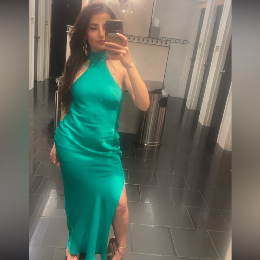Claire Satin Drape Back Maxi Dress - Picture 12 of 14